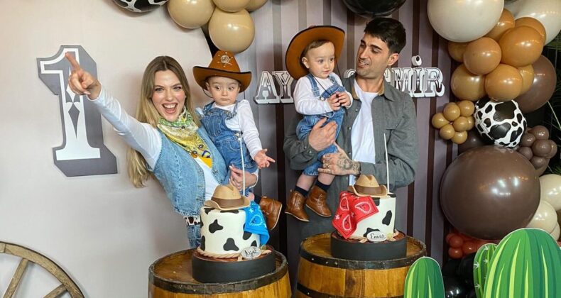 İdo Tatlıses ve Yasemin Şefkatli’nin ikizleri 1 yaşında! Bütün aile bir araya geldi